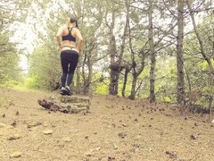 Horny teen suck and fuck in public forest. POV amateur outdoor sex Thumb