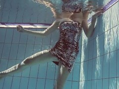 Swimming babe in the pool all alone Thumb