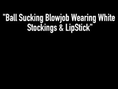 Nut Busting Cock Sucking Kimber Lee Milks Dick In Stockings & Lipstick! Thumb