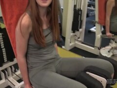 HUNT4K. Magnificent chick gives trimmed vagina for cash in the gym Thumb