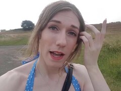 Outdoor Anal in my Summer Dress; Public No Panties Finger Fuck Thumb