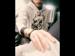 Slut sucks my cock in the car pulled over the main road and gets cum shotted Thumb