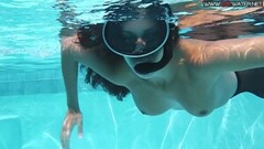 Nice Hot Teen Diana in Fishnet Stockings Underwater Thumb